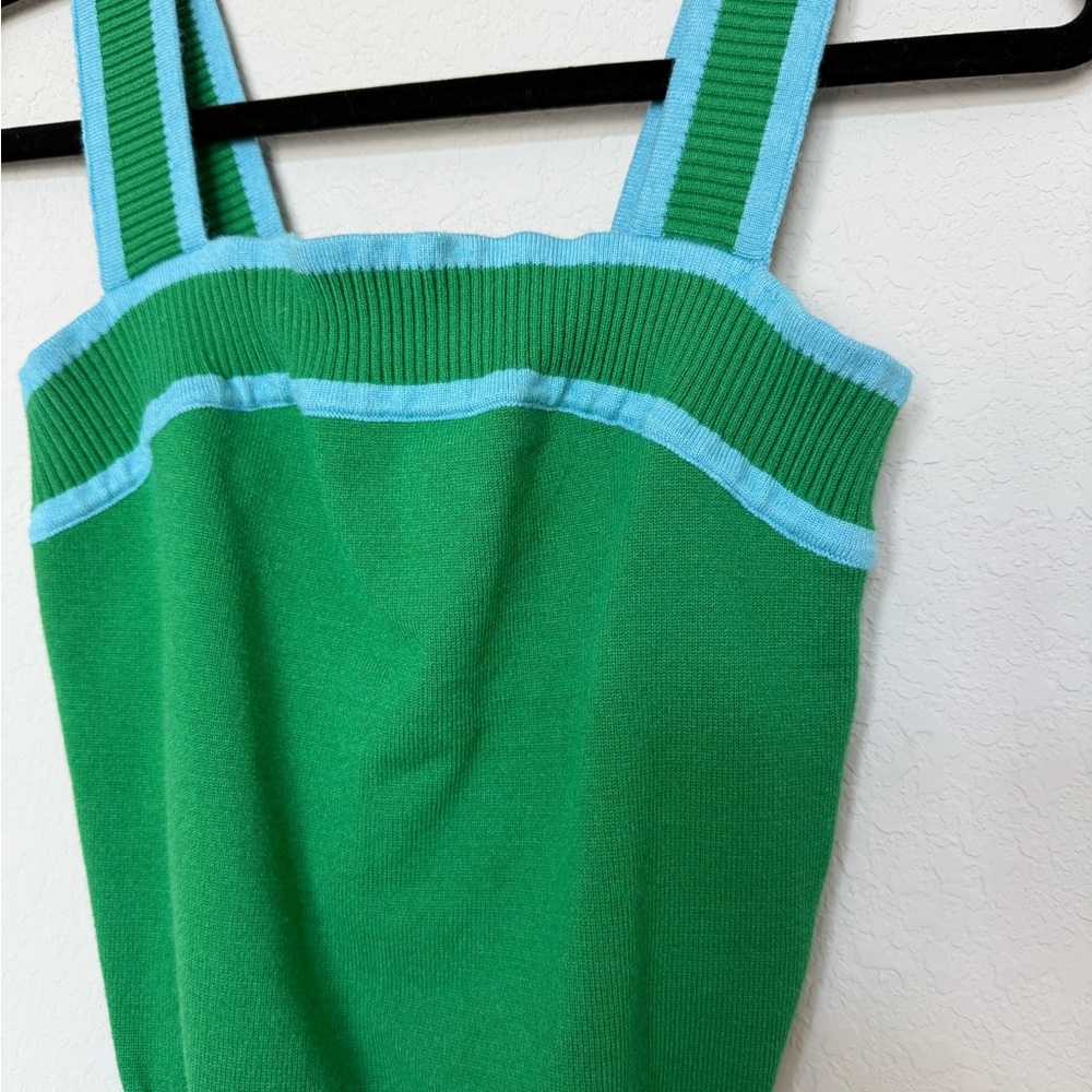 Dokotoo Vibrant Green and Blue Women's Tank Top - Picture 2 of 5